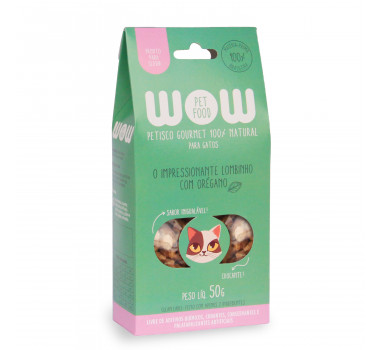 Petisco Natural Peito de Lombinho com Orégano WOW Pet Food para Gatos - 50g