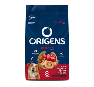 Biscoito Origens Frutas Vermelhas, Linhaça e Cereais para Cães Adultos - 400g