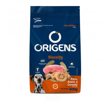 Biscoito Origens Peru, Aveia e Cereais para Cães Adultos - 400g