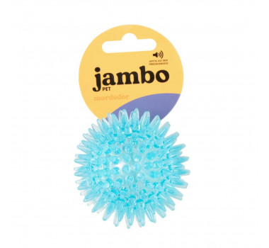 Brinquedo Bola TPR Espinho Grande com Som Jambo para Cães - Azul
