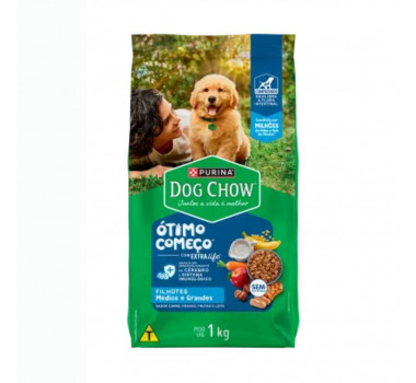 Ração Seca Dog Chow para Cães Filhotes Raças Médias e Grandes - 1kg