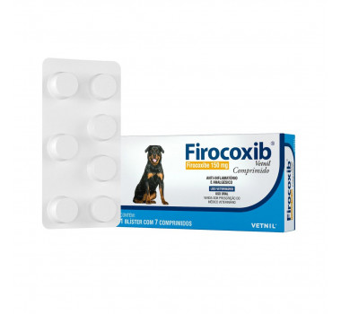 Analgésico e Anti-Inflamatório Firocoxib 150mg Vetnil para Cães e Gatos - 7 comprimidos