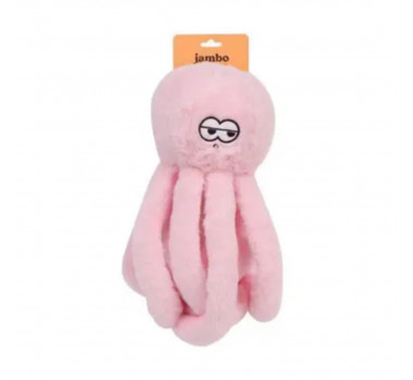 Brinquedo Pelúcia Mordedor Frizzy Octupus Rosa Jambo para Cães - Grande