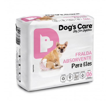 Fralda Higiênica Dog's Care para Cadelas G - 6 unidades