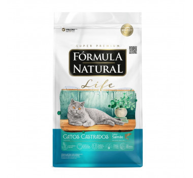 Ração Seca Fórmula Natural Life Salmão para Gatos Castrados - 15kg