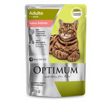 Ração Úmida Sachê Optimum Salmão Mars para Gatos Adultos - 85g