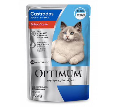 Ração Úmida Sachê Optimum Carne Mars para Gatos Castrados - 85g