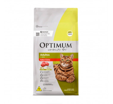 Ração Seca Optimum Carne para Gatos Adultos - 3kg