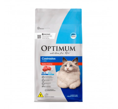 Ração Seca Optimum Carne para Gatos Castrados - 1kg