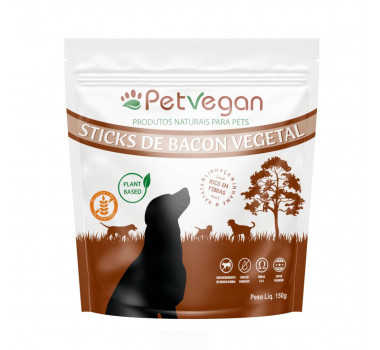 Petisco Sticks de Bacon Vegetal PetVegan para Cães - 150g