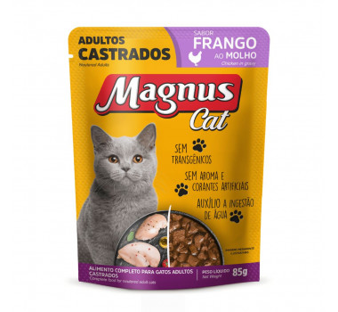 Ração Úmida Sachê Magnus Frango para Gatos Castrados - 85g