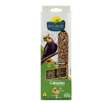 Alimento Completo em Bastão com Mamão PróBirds para Calopsitas, Agapornis e Periquitos - 100g